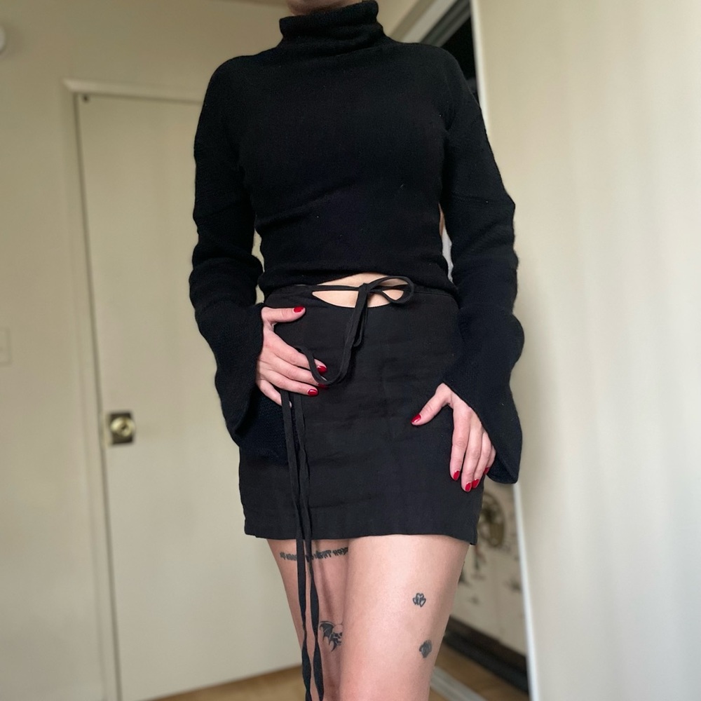 Linen mini skirt